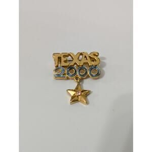 Texas 2000 Gold Tone‎ Pin Brooch Vtg